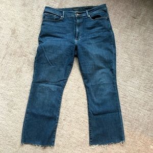 Mid-rise crop flare jeans